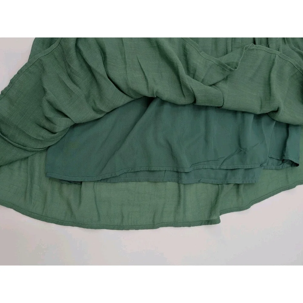 Umgee Green Embroidered Tunic Dress Flutter Sleeve Size L Boho Hippie Festival - Picture 6 of 11